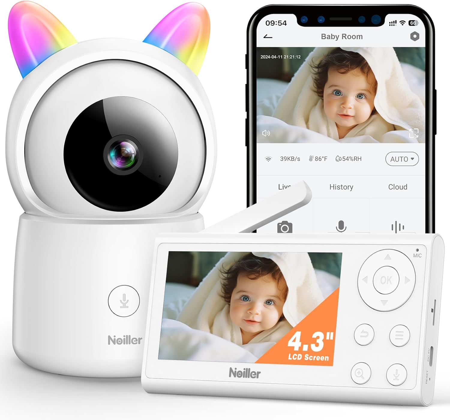 You are currently viewing Baby Monitor, 4.3″ Video Baby Monitor with 1080P Camera, Smart 2.4G WiFi Audio Monitor with Remote PTZ, Night Vision, 2-Way Talk, Sleep Mode, RGB Night Lights, Lullabies & 1000ft Range, APP Control