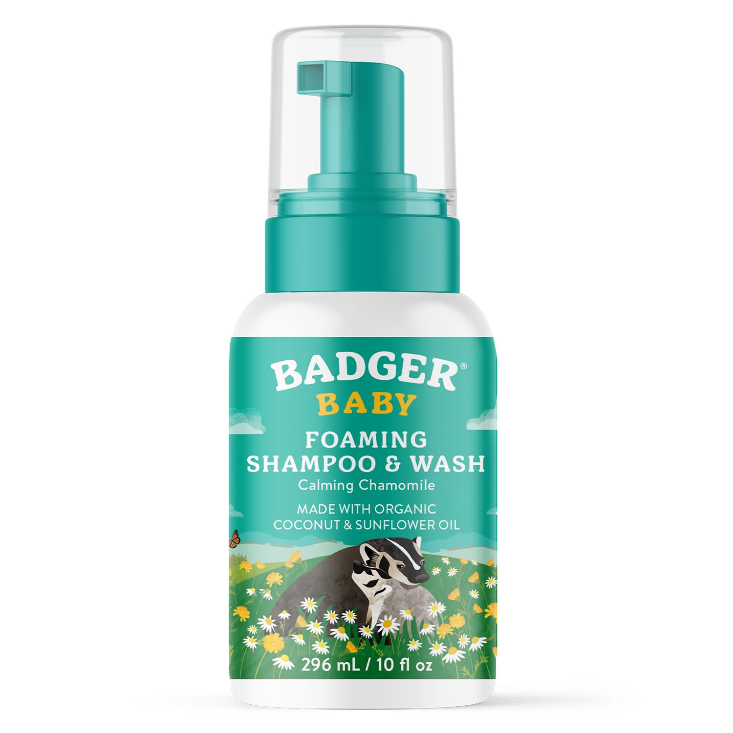 You are currently viewing Badger Calming Chamomile Foaming Baby Shampoo and Body Wash, Organic Gentle Newborn or Toddler Soap, 10 fl oz