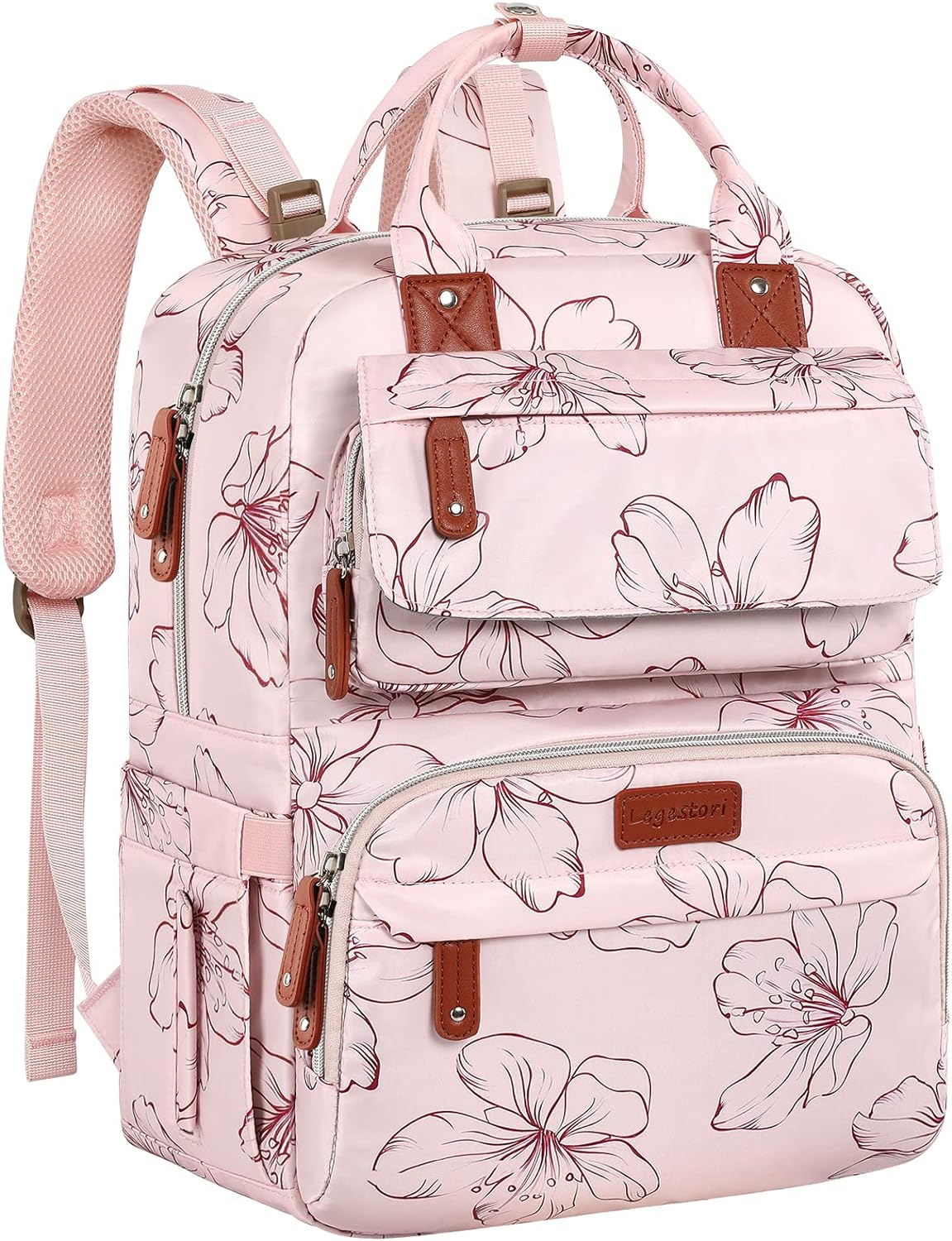 Read more about the article Diaper Bag Backpack, Baby Girl Diaper Bag for Mom, Large Pink Diaper Bag Backpack for Girls, Floral Printed Mom Backpack for Work Travel and Holiday with Insulated Pockets and Stroller Straps