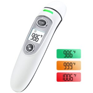 Read more about the article Forehead Thermometer for Adults, Digital Infrared Thermometer for Baby and Kids, Touchless Thermometer for Fever with LCD Screen, Fever Alarm, Memory Recall (White)