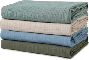 Read more about the article GLLQUEN BABY Muslin Swaddle Blankets for Boys and Girls, 4-Pack Baby Blankets for Girl Boy, Newborn Receiving Blanket, Baby Swaddle Blanket Unisex, Baby Essentials, Registry & Gift
