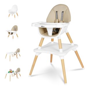 Read more about the article Gofirst 6 in 1 Baby High Chair,Convertible Wooden High Chairs for Babies and Toddlers,Infant Dining Booster Seat,Building Block Table/Baby Highchair 4-Position Removable Baby Feeding Chair