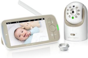 Read more about the article Infant Optics DXR-8 PRO Video Baby Monitor, 720P HD Resolution 5″ Display, Patented A.N.R. (Active Noise Reduction), No WiFi, Pan Tilt Zoom, and Interchangeable Lenses