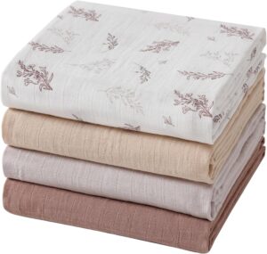 Read more about the article Muslin Swaddle Blankets for Boys and Girls, Soft Cotton Baby Swaddle Blankets for Unisex, 47 X 47 inches Muslin Swaddles, 4 Pack Leaves & Warmth Colors