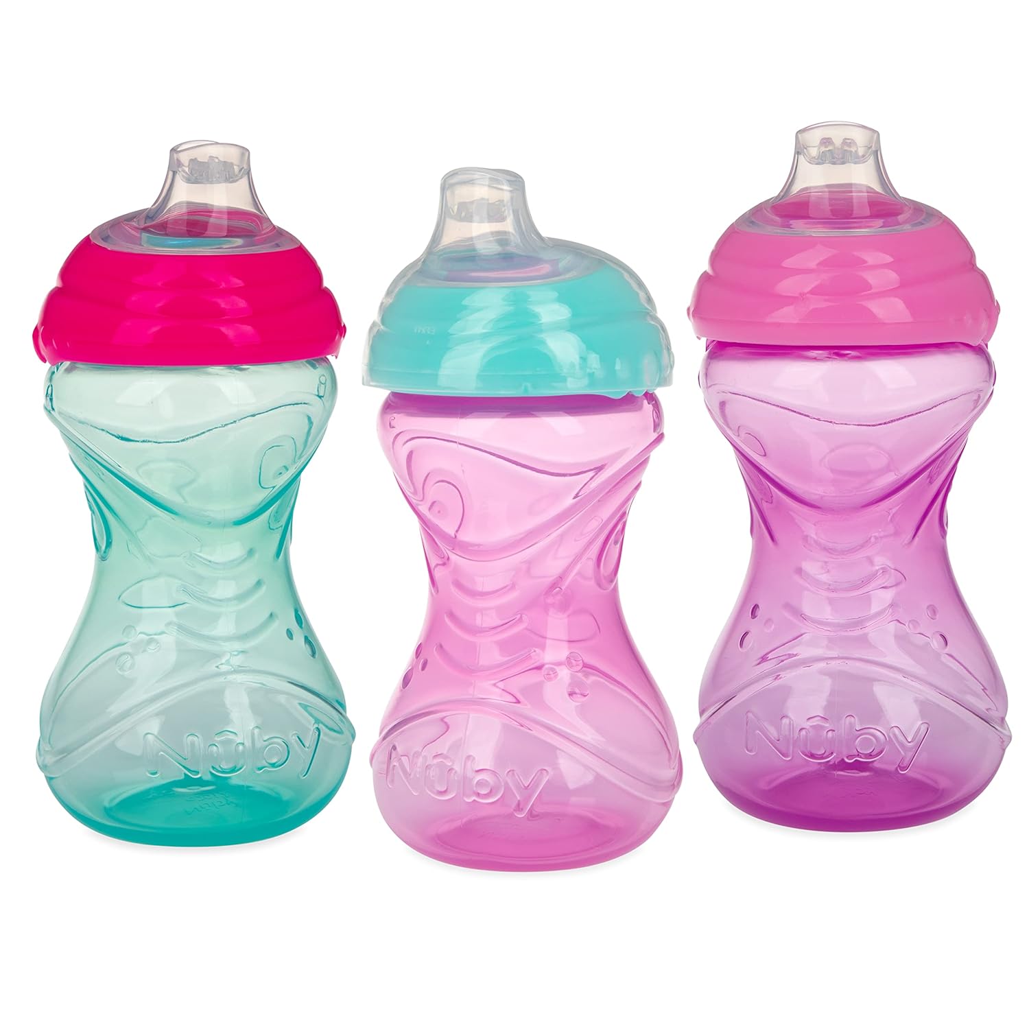 You are currently viewing Nuby Clik-It Soft Spout No-Spill Easy Grip Sippy Cup for Girls – (3-Pack) 10 Oz – 6+ Months