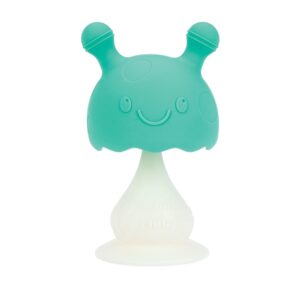 Read more about the article Nuby Super Soft Silicone Teether with Suction Base – Visually Stimulating and Easy to Grasp Toy for Baby Teething Relief – 3+ Months