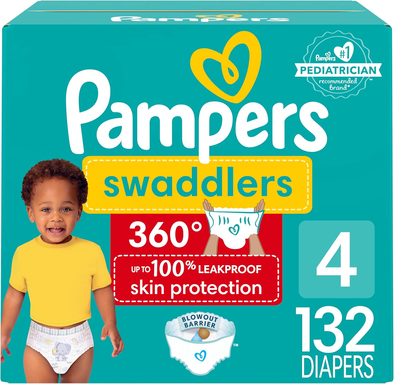 You are currently viewing Pampers Swaddlers 360 Pull-On Diapers, Size 4, 132 Count, One Month Supply, for up to 100% Leakproof Skin Protection and Easy Changes