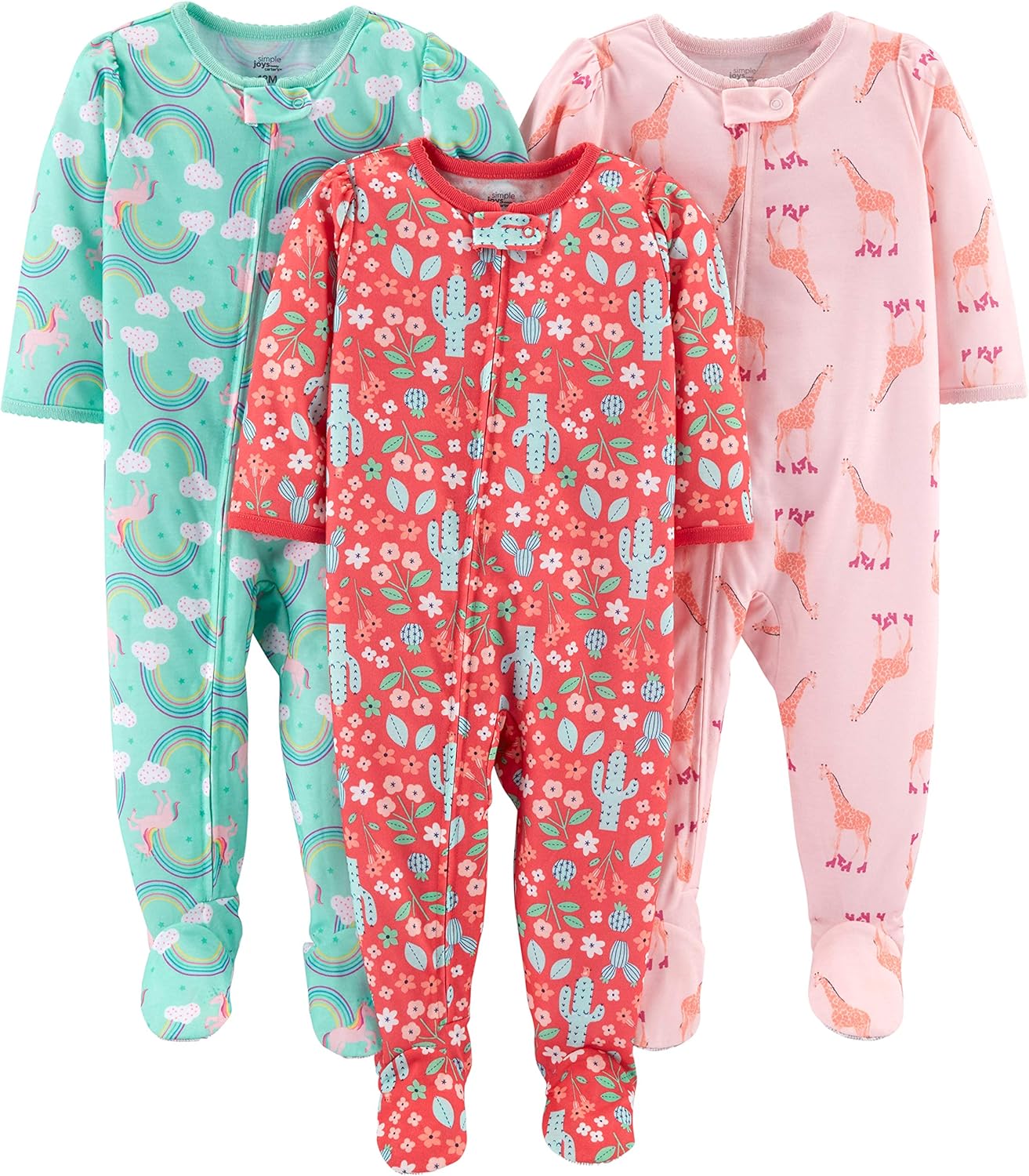 You are currently viewing Simple Joys by Carter’s Toddlers and Baby Girls’ Loose-Fit Polyester Jersey Footed Pajamas, Pack of 3