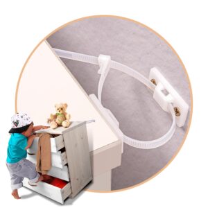 Read more about the article 12 Pairs Furniture Anchors for Baby Proofing Anti Tip Child Safety Cabinet Straps to Help Furniture Secure to Wall Baby Proof Anchoring Kit for Shelf & Dresser to Protect Toddler Kid Pet Adjustable