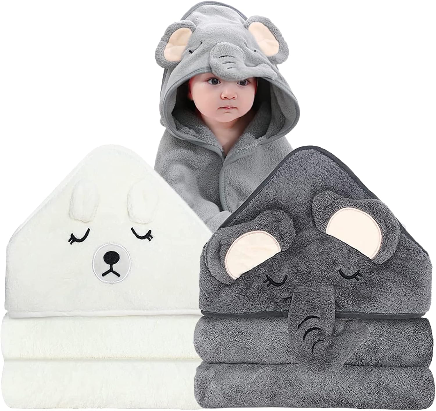 Read more about the article 2 Pack Hooded Baby Towels – Premium Ultra Soft Organic Baby Bath Towel – Absorbent and Hypoallergenic Towels for Baby Boy Girl, Toddler, Newborn Essentials (Elephant & Bear)
