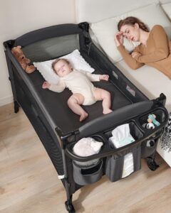 Read more about the article Baby 4 in 1 Bassinet Bedside Sleeper, Baby Bedside Crib Sleeper, Playard, Portable Diaper Changing Table, Baby Bassinet for Newborn Baby
