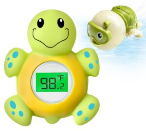 Read more about the article Baby Bath Thermometer & Swimming Turtle Floating Bath Toys, BPA-Free Bath Thermometer Baby Safety, Backlit Display Bathtub Thermometer Baby Water Thermometer, Bath Temperature Toy for Infant