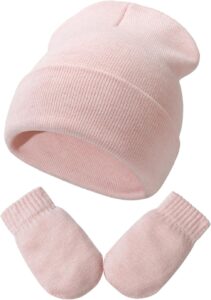 Read more about the article Baby Beanie Hat Gloves Set, Kids Winter Warm Knit Hat with glvoes,Toddler Soft Beanie for Little Boys Little Girls Children