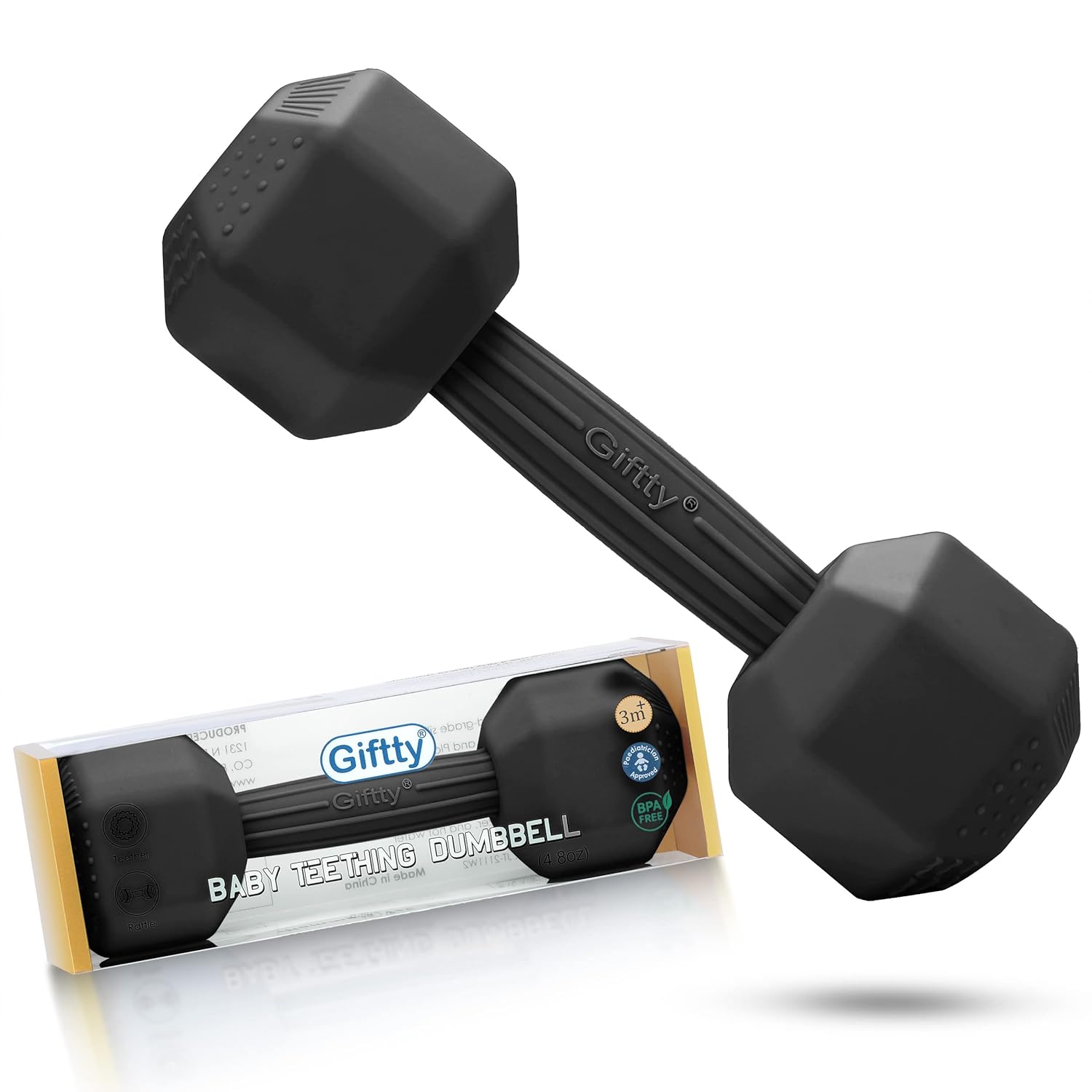 Read more about the article Baby Dumbbell Toy – Silicone Infant Rattle Teething Toy Teether Toddler Sensory Toy Durable Safe Exercises Workout Weight – Great Gift for Girls and Boys (1pcs – Black)