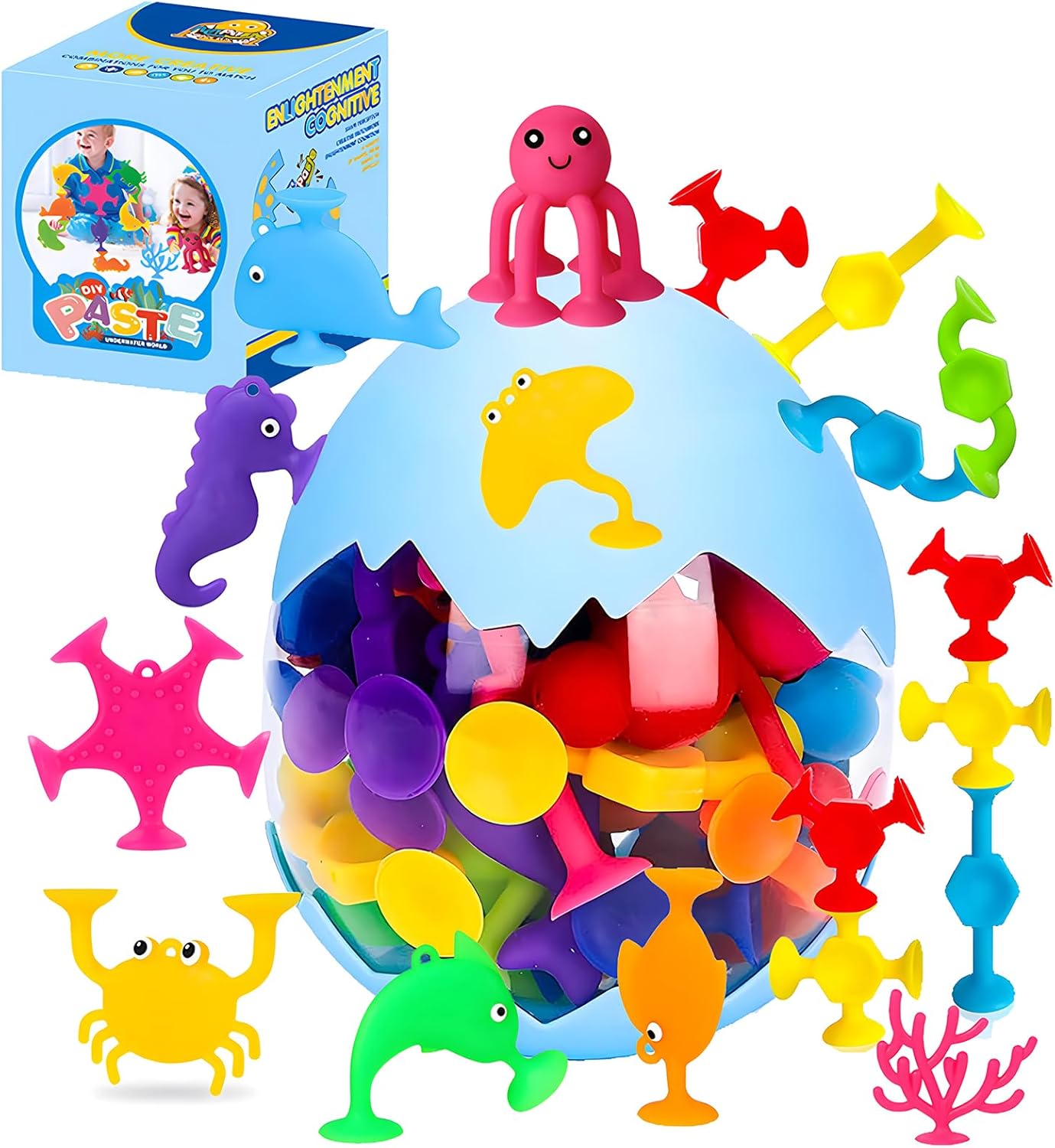 Read more about the article Bath Toys – 27 PCS Suction Cup Toys Bath Toys Shower Toys for Kids Ages 4-8,Sensory Toys for 3 4 5 6 7 Year Old Boys Girls,Mold Free Bath Toys Travel Toys Window Toys Silicone Sucker Toys