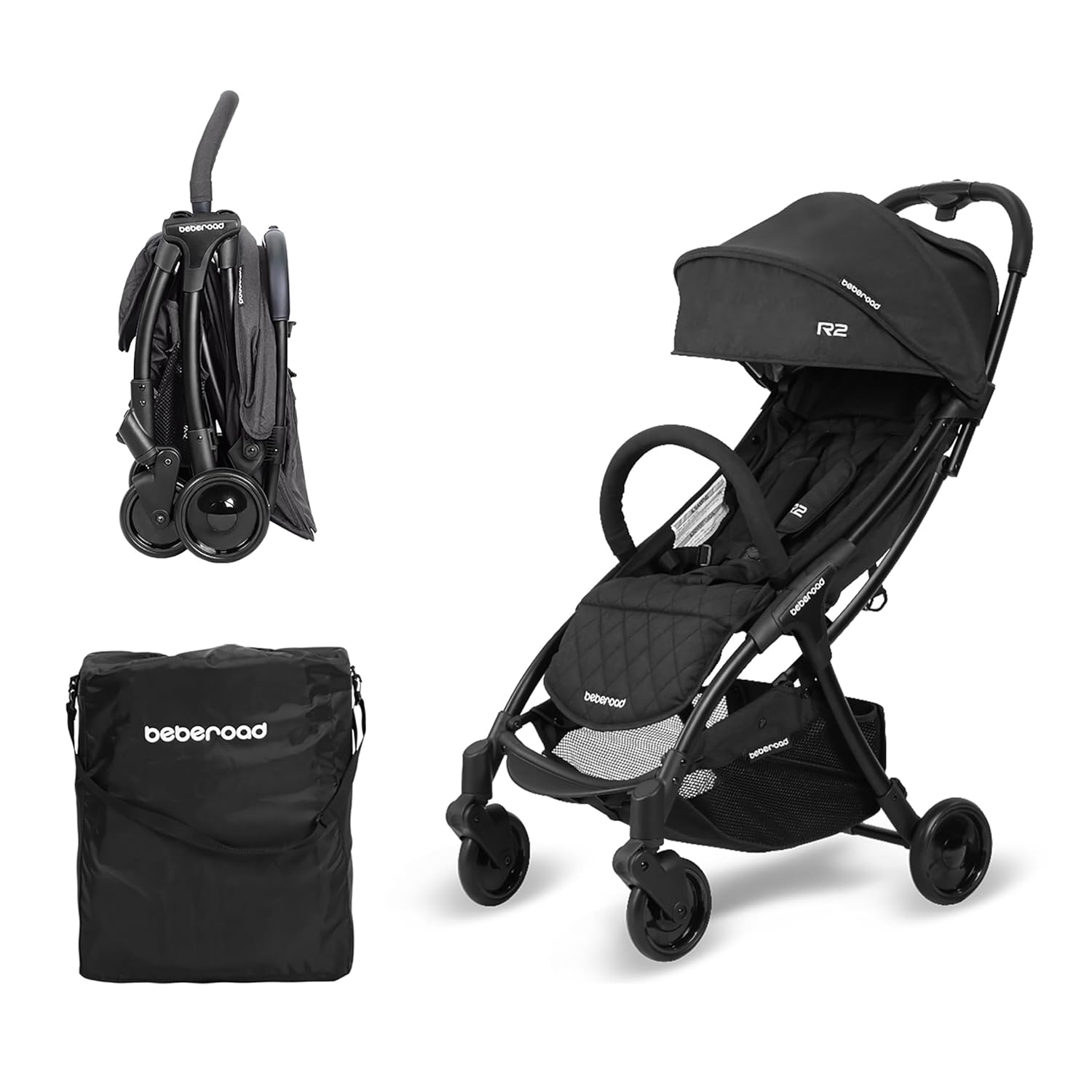 Read more about the article Beberoad Love R2 Small Travel Stroller Compact Stroller Foldable Lightweight Baby Stroller for Airplane, Infant Toddler Stroller with Adjustable Backrest, Cup Holder and Waterproof Canopy, Black