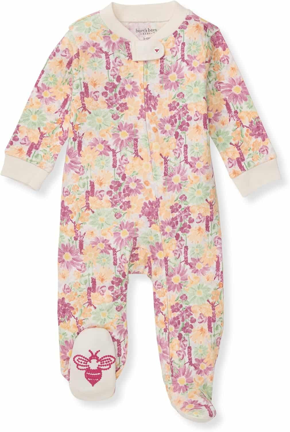 Read more about the article Burt’s Bees Baby Girls Zip Front One-Piece Pajamas, Sleep & Play Loose Fit, 100% Organic Cotton