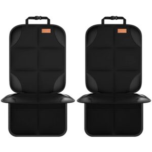Read more about the article Car Seat Protector, 2Pack Seat Protector Protect Child Seats with Thickest Padding and Non-Slip Backing Mesh Pockets for Baby and Pet,Sedan SUV Truck (Black)