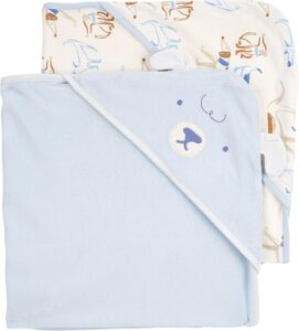 Read more about the article Carter’s Baby Hooded Towel (2-pk Blue/Ivory)