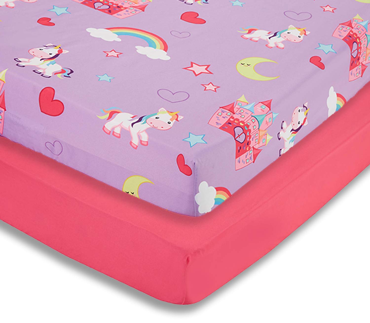 Read more about the article EVERYDAY KIDS 2 Pack Fitted Girls Crib Sheet, 100% Soft Breathable Microfiber, Baby Sheet, Fits Standard Size Crib Mattress 28in x 52in, Nursery Sheet – Unicorns/Hot Pink