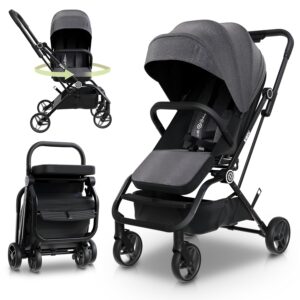 Read more about the article MoBabie Lightweight Travel Stroller – Aluminum Foldable Stroller for Toddlers 0-4 with 360° Rotating Seat, 3-Way Adjustable Backrest – Compact Stroller for Travel, Airport Stroller for Baby & Infant