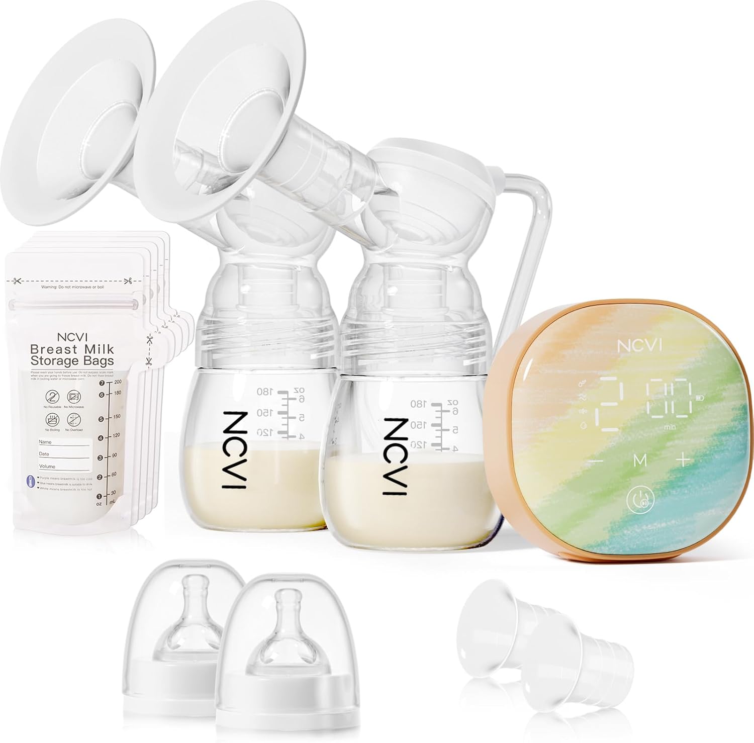 Read more about the article NCVI Double Electric Breast Pump XB-8122-2 with 4 Modes 9 Levels, Breastfeeding Pump with 21/24mm Flanges, Rechargeable Milk Pump Ultra-Quiet for Home & Travel, LED Touchscreen