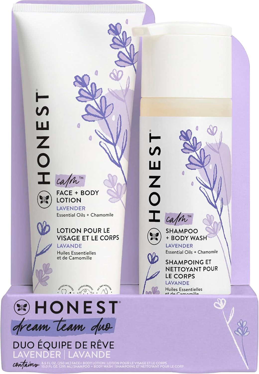 Read more about the article The Honest Company 2-in-1 Cleansing Shampoo + Body Wash and Face + Body Lotion Bundle | Gentle for Baby | Naturally Derived | Lavender Calm, 18.5 fl oz