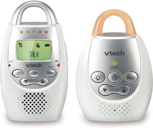 Read more about the article VTech DM221 Audio Baby Monitor with up to 1,000 ft of Range, Vibrating Sound-Alert, Talk Back Intercom & Night Light Loop, White/Silver