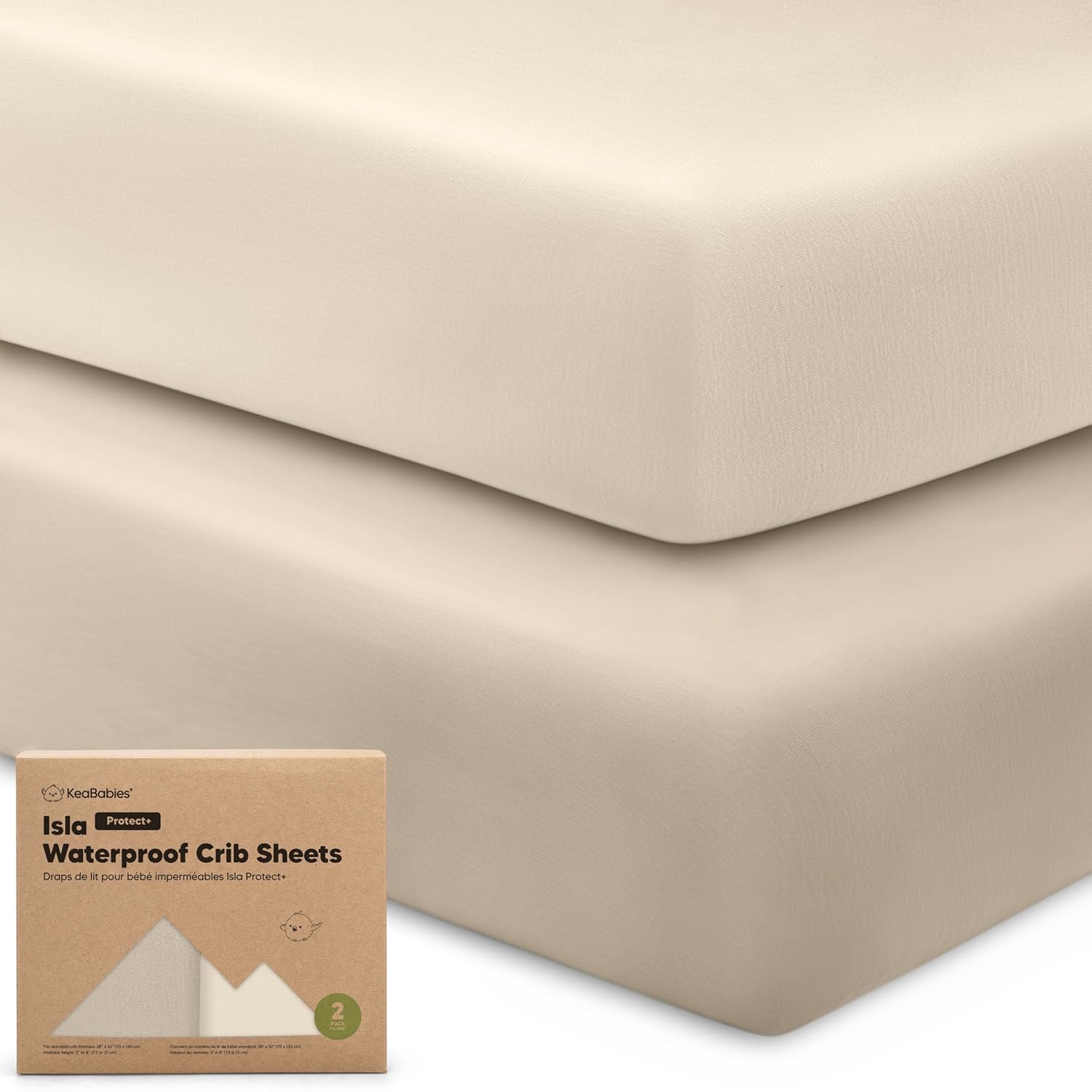 Read more about the article 2-Pack Waterproof Baby Crib Sheets for Boys, Girls – Viscose Derived from Bamboo Toddler Bed Sheet Neutral, Fitted Crib Mattress Protector Cover for Baby Bedding, Soft & Gentle (Ecru)