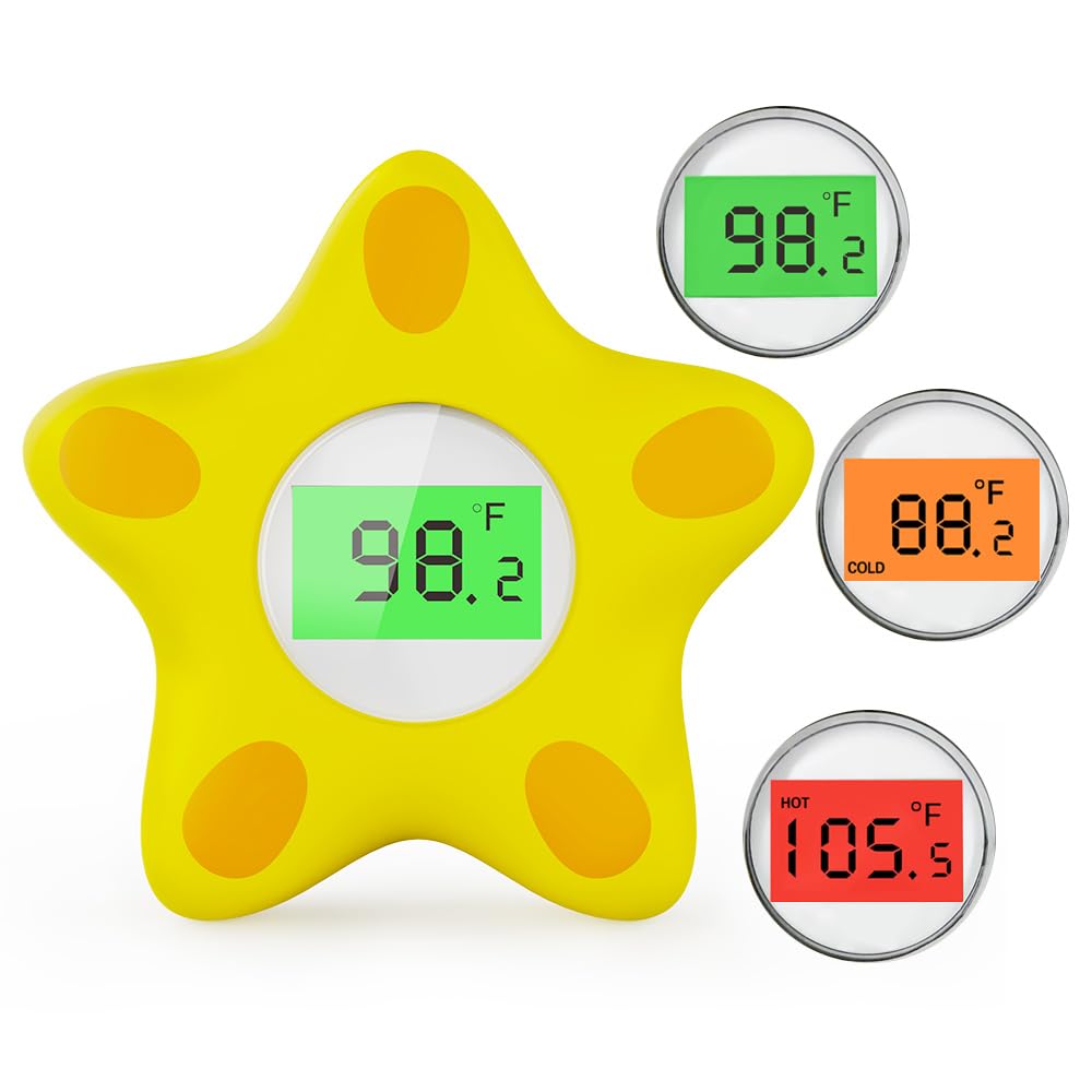 Read more about the article Baby Bath Thermometer, Infant Digital Water Thermometer Safety with 3 Color Backlit and Temperature Warning, Room Thermometer Floating Toy for Infant, Toddler, Bathtub, Swimming Pool (Yellow)