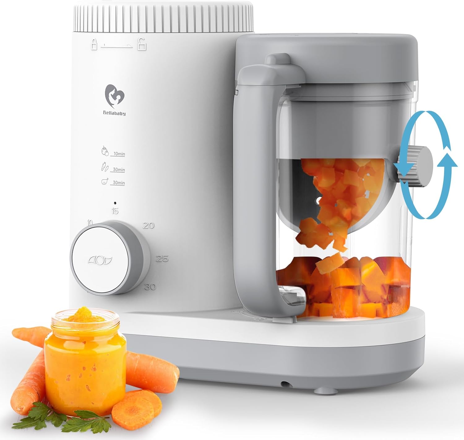 Read more about the article Baby Food Maker Bellababy Baby Food Processor, Puree Blender Steamer with Reversible Steam Basket, One Button Easy Operation & Large Opening for Easy Cleaning