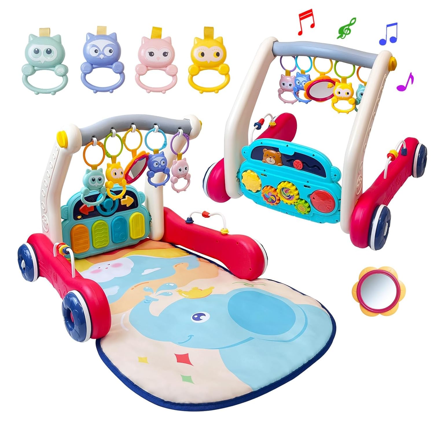 Read more about the article Baby Gym Play Mat & Baby Walker, Baby Activity Center with Music and Light, Tummy Time Mat, Push Toys for Toddler, Detachable Play Piano and Rattles for Newborn Babies Infants Boys Girls