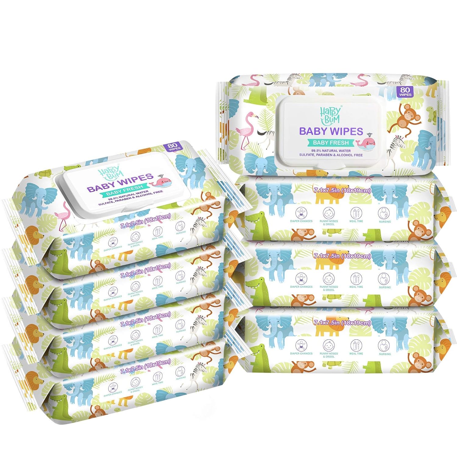 Read more about the article Baby Wipe – HAPPY BUM Baby Wet Wipes, Baby Wipes Unscented, 8 Packs, 640 Count