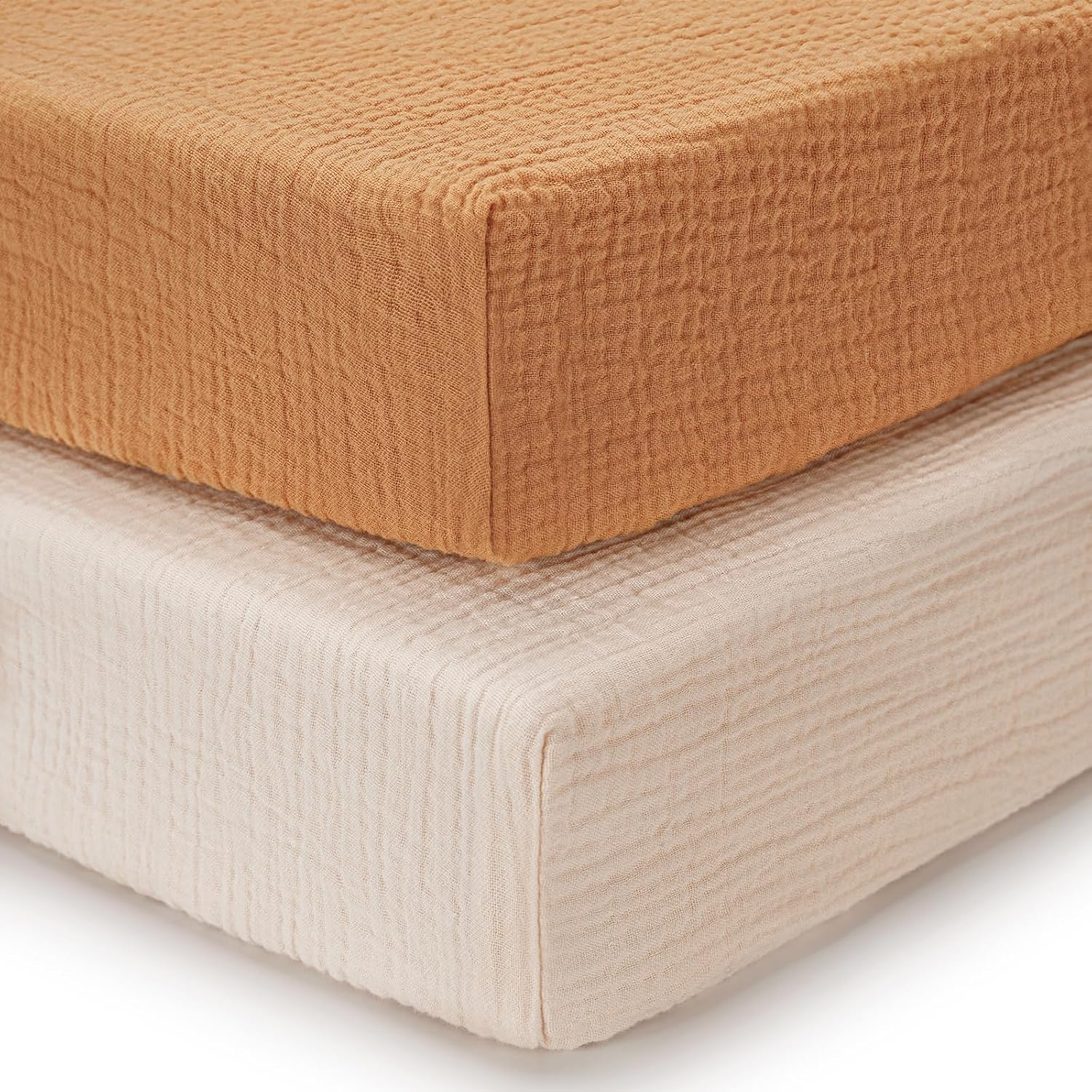 Read more about the article Blissful Diary Muslin Crib Sheets for Girl Boy, Boho Neutral Soft Cotton Baby Sheet for 52”x28” Standard Crib Mattress, 2 Pack(Retro Yellow&Beige)