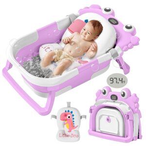 Read more about the article Collapsible Baby Bathtub for Newborn with Soft Floating Cushion & Thermometer Perfect Portable Travel Baby Bath Tub for 0-36 Month Infants to Toddler Boy (Purple)