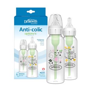 Read more about the article Dr. Brown’s Natural Flow Anti-Colic Options+ Narrow Baby Bottle, Squirrel & Goat, 8 oz/250 mL, with Level 1 Slow Flow Nipple, BPA Free, 0m+, 2-Pack