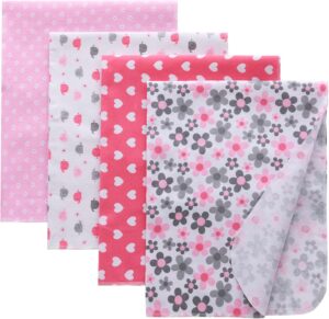 Read more about the article Gina Era Flannel Receiving Blankets, Baby Swaddle Blankets 100% Cotton 4 Pcs One Size 30 X 30 Inch for Baby Boy or Baby Girl (Style11)