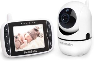 Read more about the article HelloBaby Baby Monitor with Remote Pan-Tilt-Zoom Camera and 3.2” LCD Screen, Infrared Night Vision (Black)