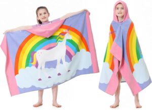 Read more about the article MOKANI Kids Cotton Hooded Towels | Super Soft & Thick & Super Absorbent | 50″ x 30″ Beach Bath Swimming Towels for Girls Boys Ages 3-12