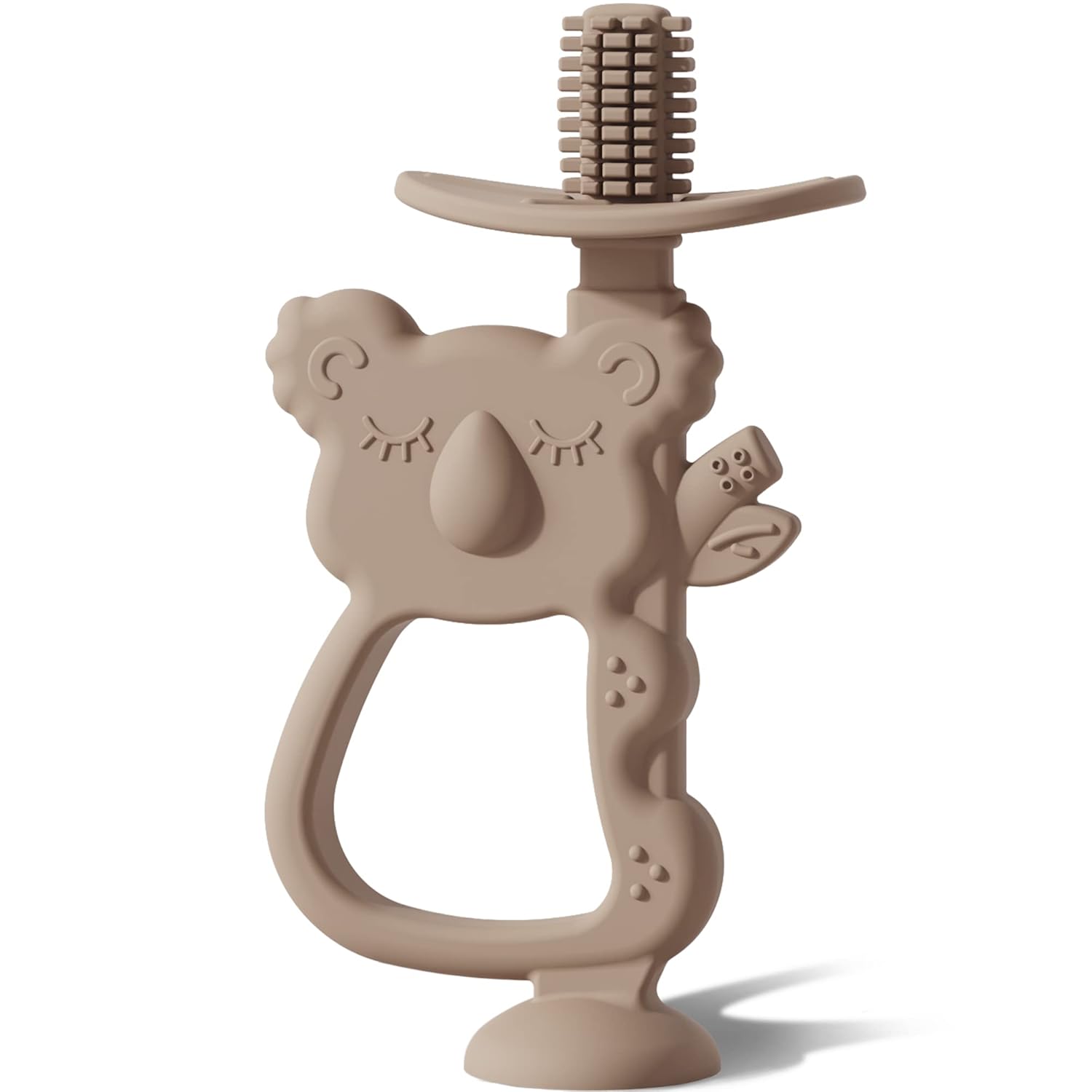 Read more about the article Moonkie Teething Toy, Safe & Easy to Hold BPA Free Silicone Teethers, 360° Baby Toothbrush with Suction Base, Teether Toys Best for Babies 6-12 Months (Koala Warm Taupe)