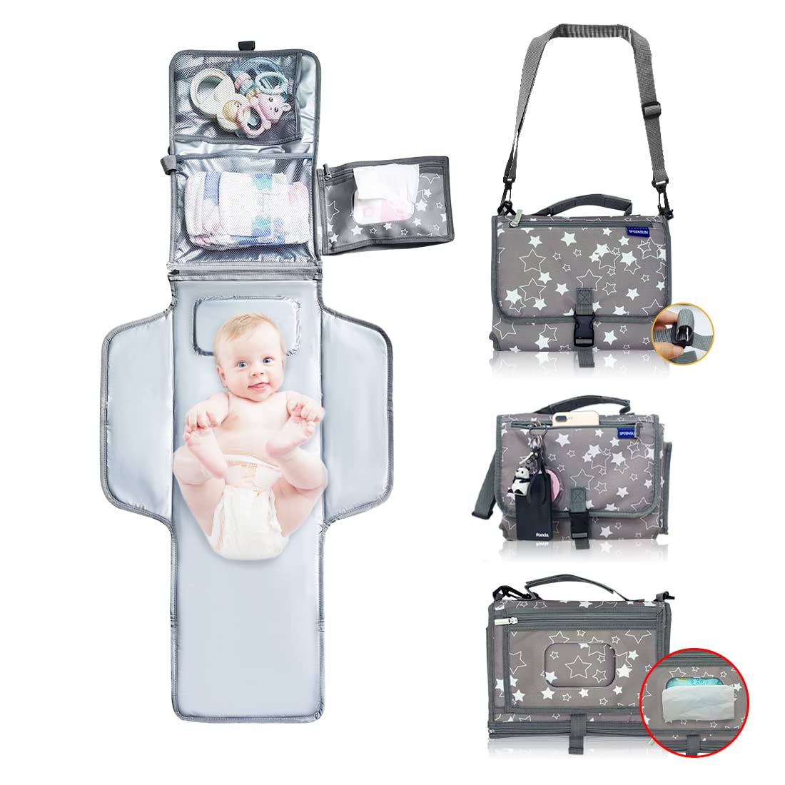 Read more about the article Portable Changing Pad,Baby Portable Diaper Changing Pad for Boys and Girls |Long Large Changing Pad with Wipes Pocket | Lightweight and Waterproof Travel Diaper Station Kit with Cushioned Pad
