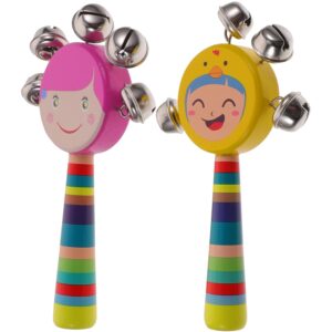 Read more about the article SUPVOX 2pcs Wood Jingle Rattle Bell Handheld Hand Jingle Bell Children Rattle Toys Baby Grip Training Toy Cartoon Shaking Rattle for Baby Nursing Supplies