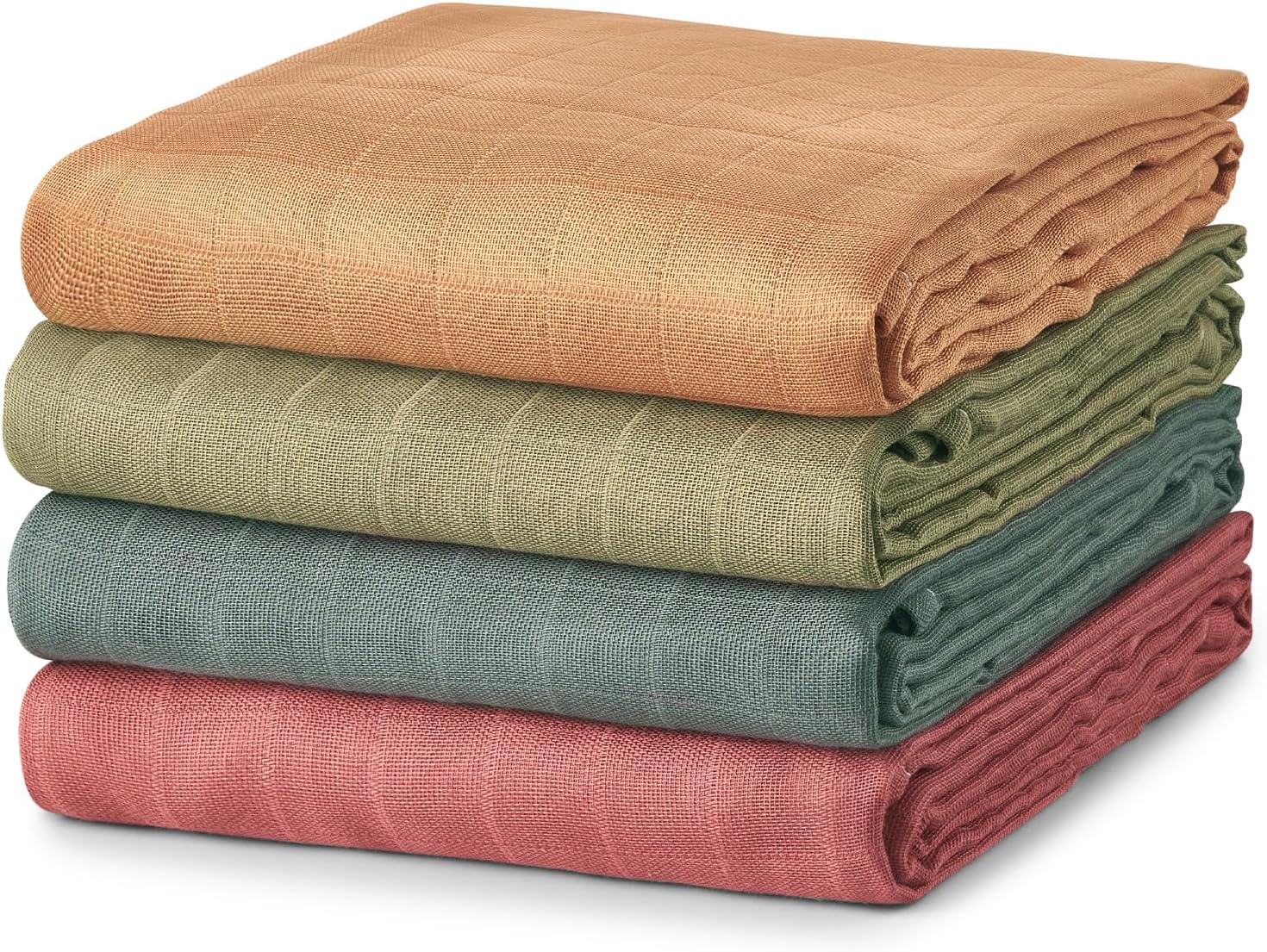 Read more about the article Soft Muslin Swaddle Blankets, 47 x 47 inches, 4-Pack Breathable Baby Blankets for Newborns, Brown