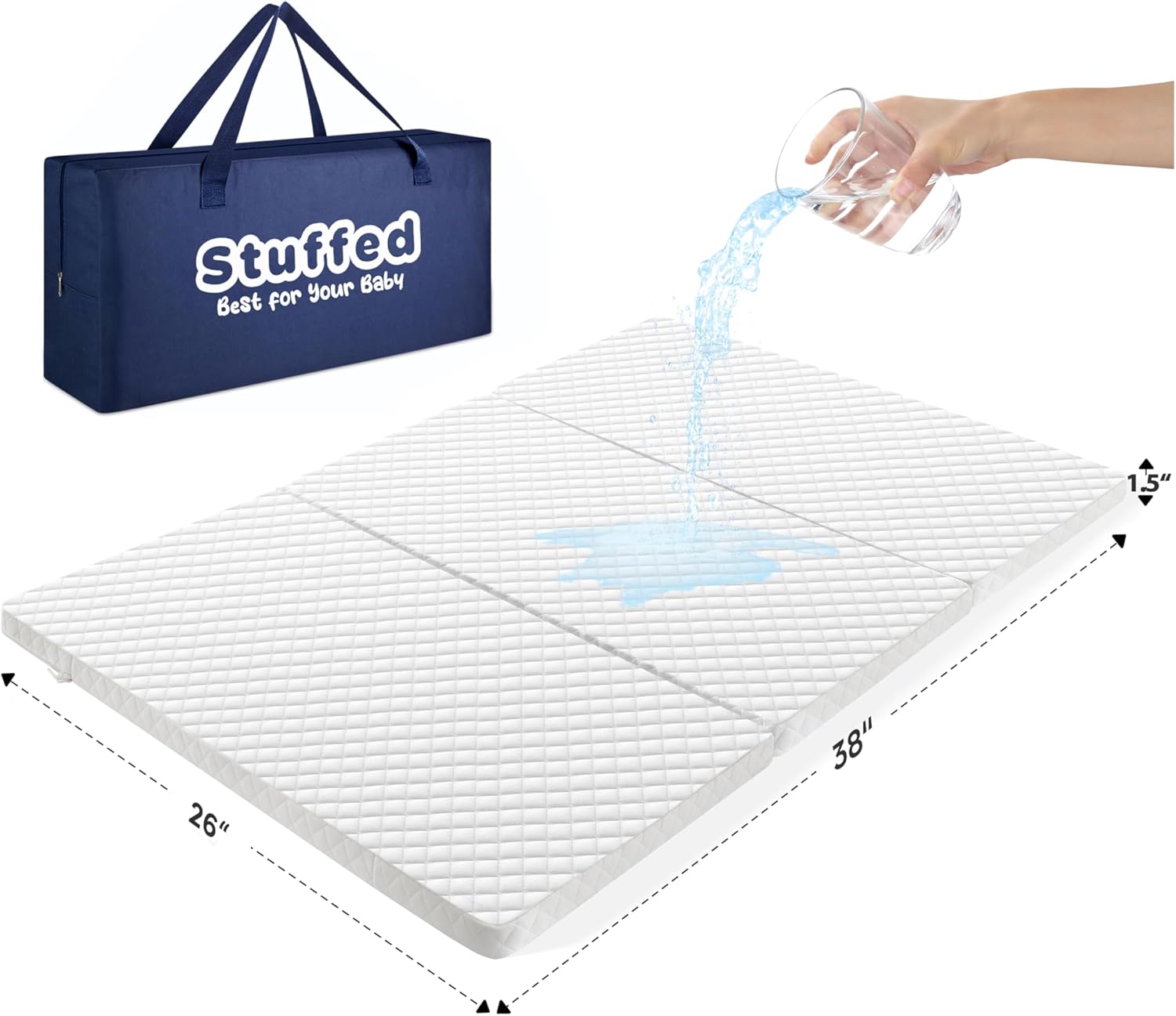 Read more about the article Stuffed®️ Pack and Play Mattress (38 x 26 inch), Tri-fold Travel Pack n Play Mattresses, Protable Waterproof Mattress for Pack n Play, Mini Crib Mattress Nap Mat Foldable with Carry Bag