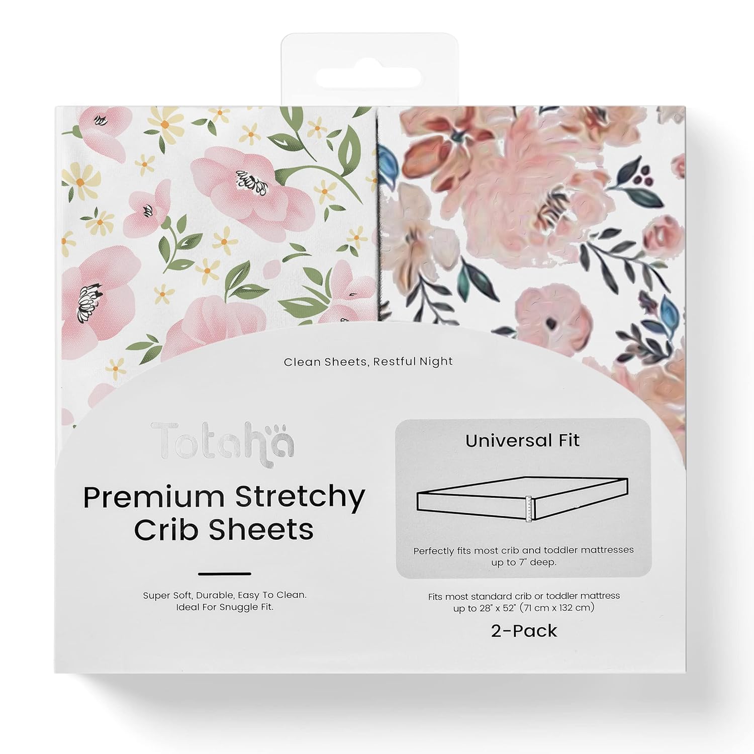 Read more about the article TotAha Premium Stretchy Crib Sheets (2-Pack)-Hypoallergenic, Silky Comfort, Buttery Soft, Calming Effect, All-Season Jersey-Knit Sheets, 9” Extra Deep Pocket(Meredith Allover Floral & Pale Pink)
