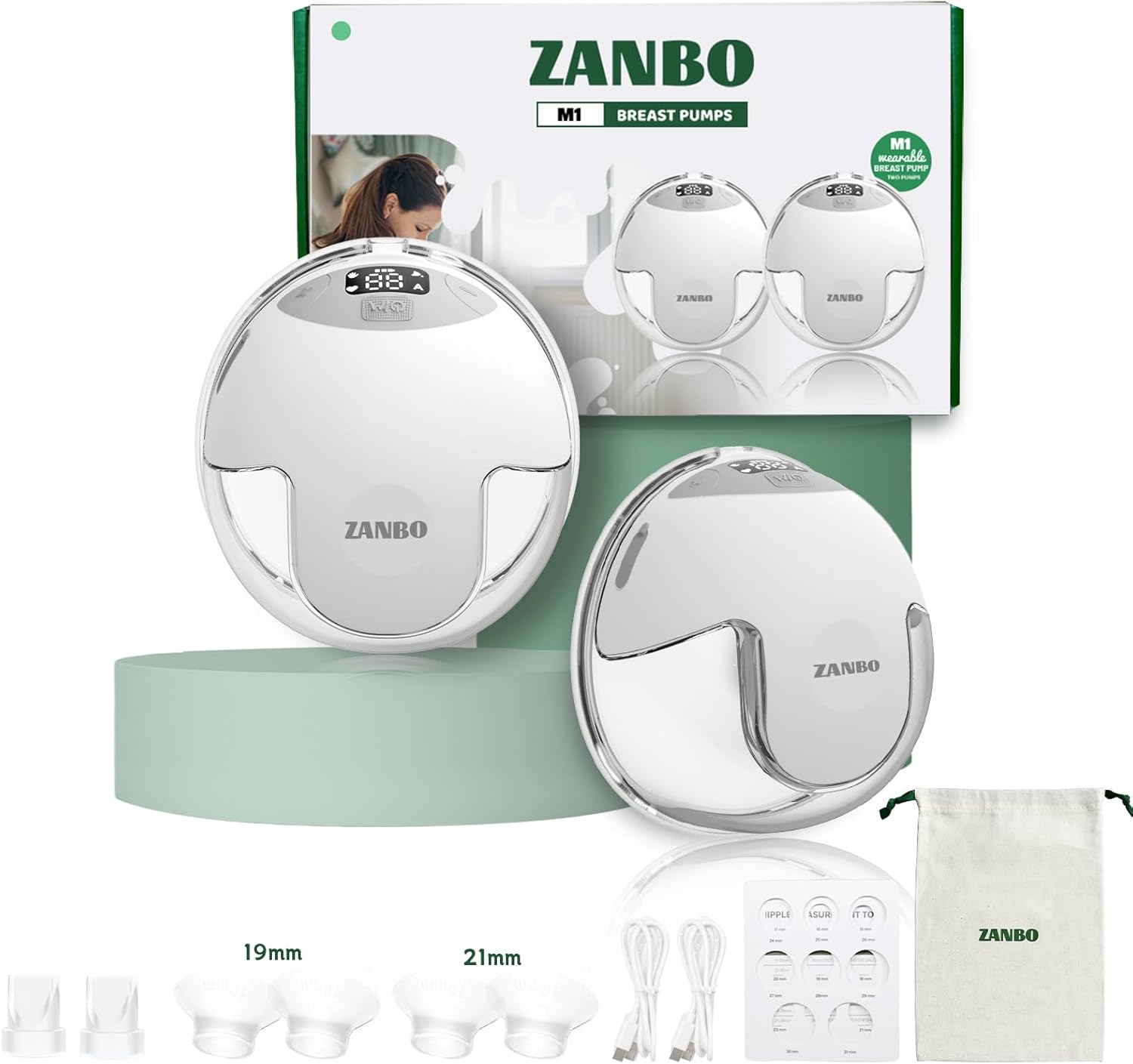 Read more about the article Wearable Breastfeeding Pump Hands Free M1, Upgraded Wearable Breast Pump of Baby Mouth Double-Sealed Flange with 4 Modes&12 Levels, Electric Breast Pump Portable LED Display-24mm,2 Pack