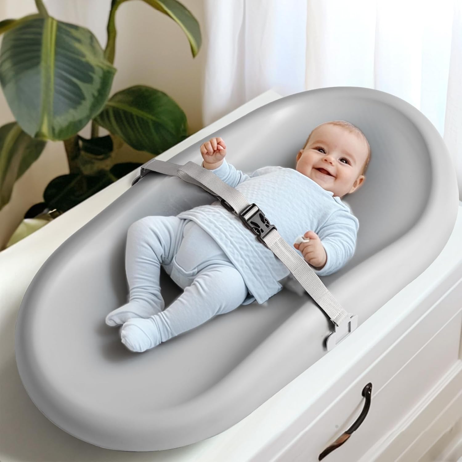 Read more about the article Wipe-Clean Changing Pad, Waterproof & Wipeable, Soft & Non-Slip Diaper Adjustable Safety Belt, Changing Pad for Dresser, Changing Table