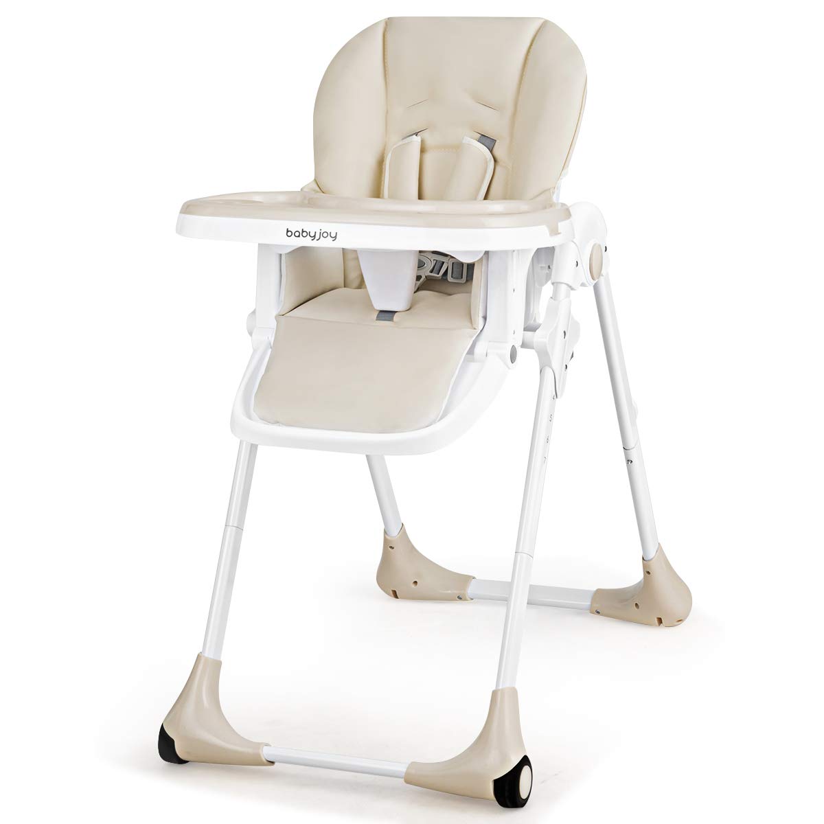 Read more about the article BABY JOY Convertible High Chair for Babies & Toddlers, Height Adjustable, Grow & Go High Chair w/Recline & Footrest, Removable Double Tray, Portable Baby Dinning Chair with Wheels (Beige)