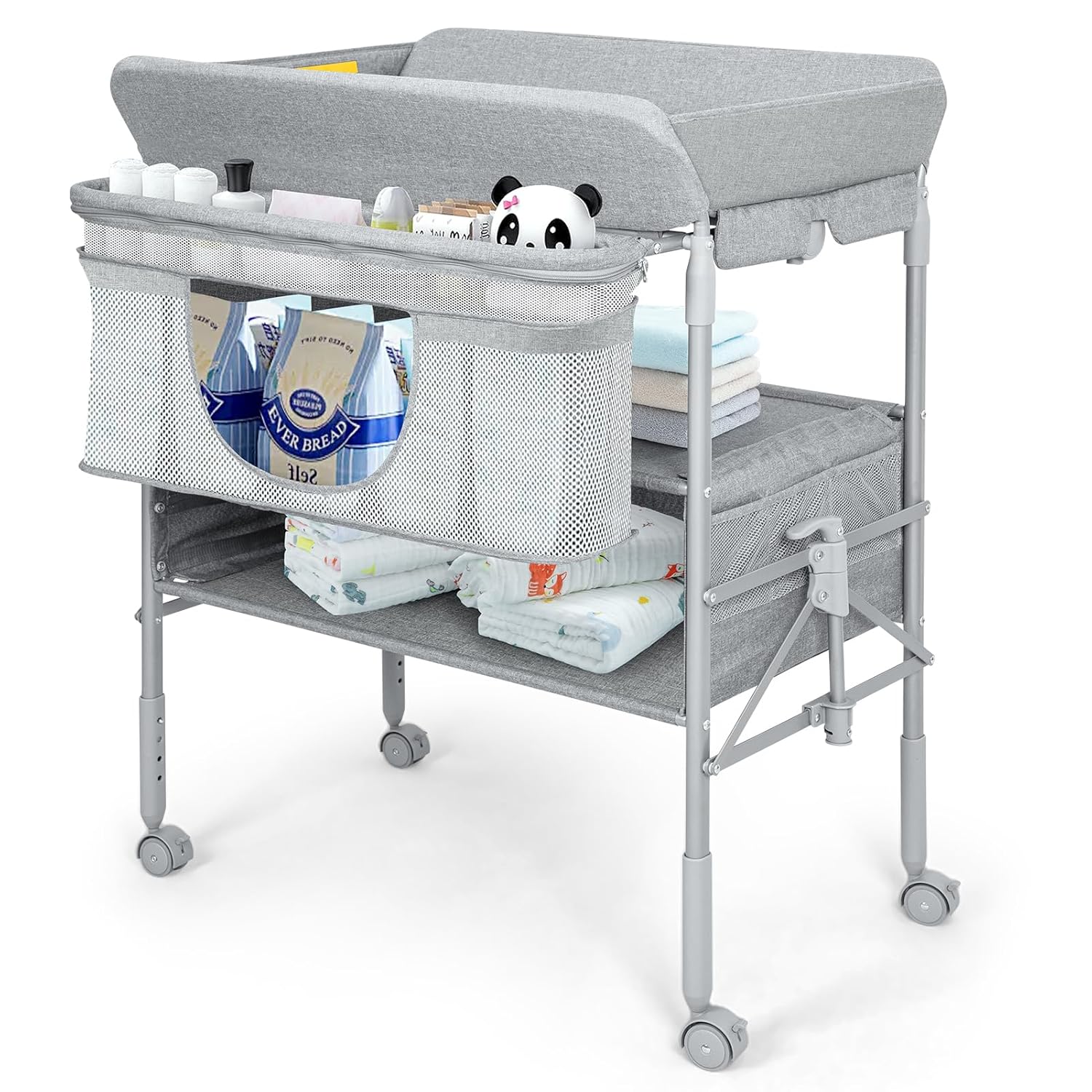 Read more about the article Baby Changing Table, Portable Folding Changing Table with 2 Storage Baskets, Waterproof Diaper Changing Station, Adjustable Height Diaper Station, Mobile Nursery for Infant and Newborn