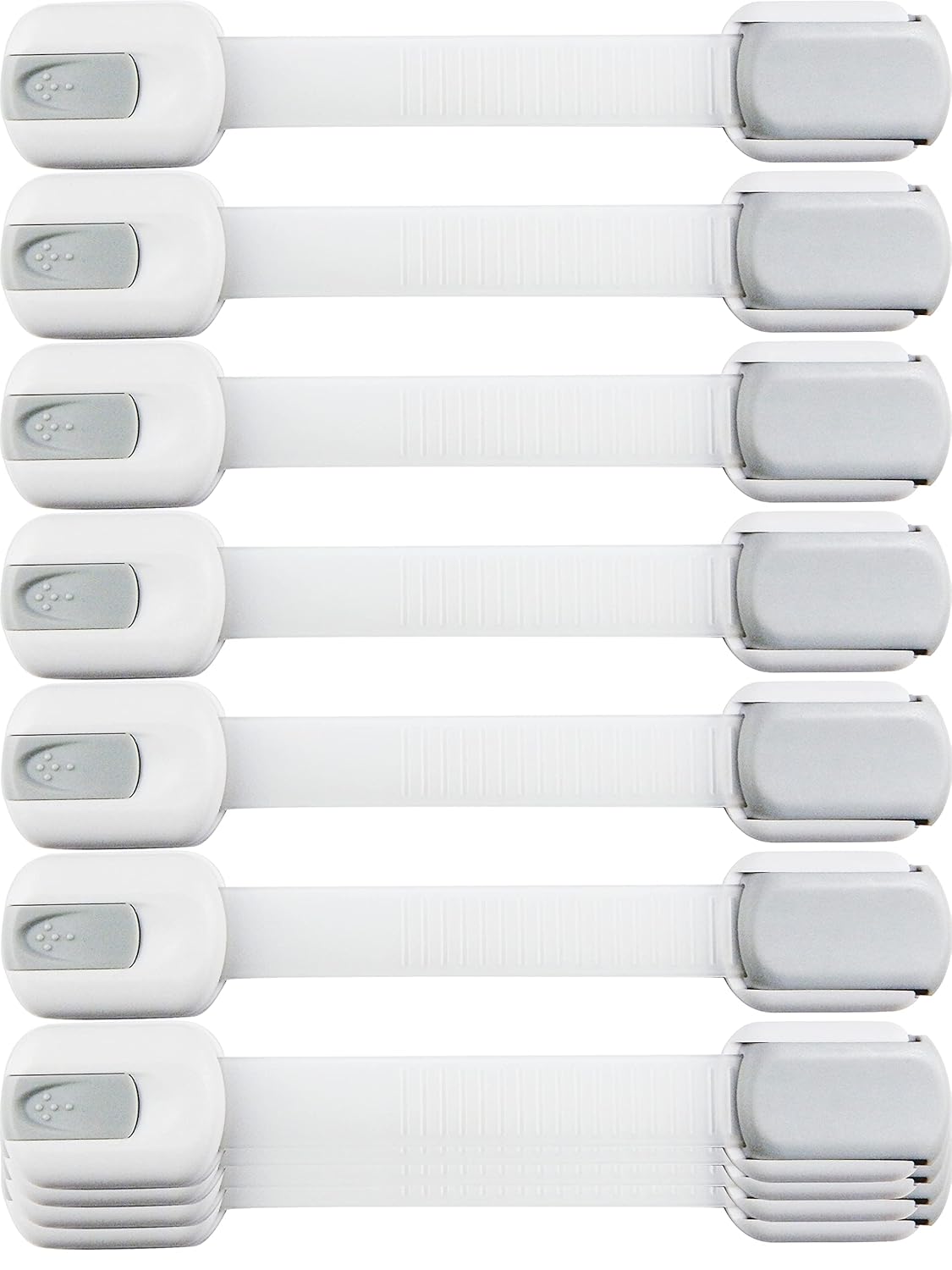Read more about the article Child Safety Strap Locks (10 Pack) Baby Locks for Cabinets and Drawers, Toilet, Fridge & More. 3M Adhesive Pads. Easy Installation, No Drilling Required, White/Gray
